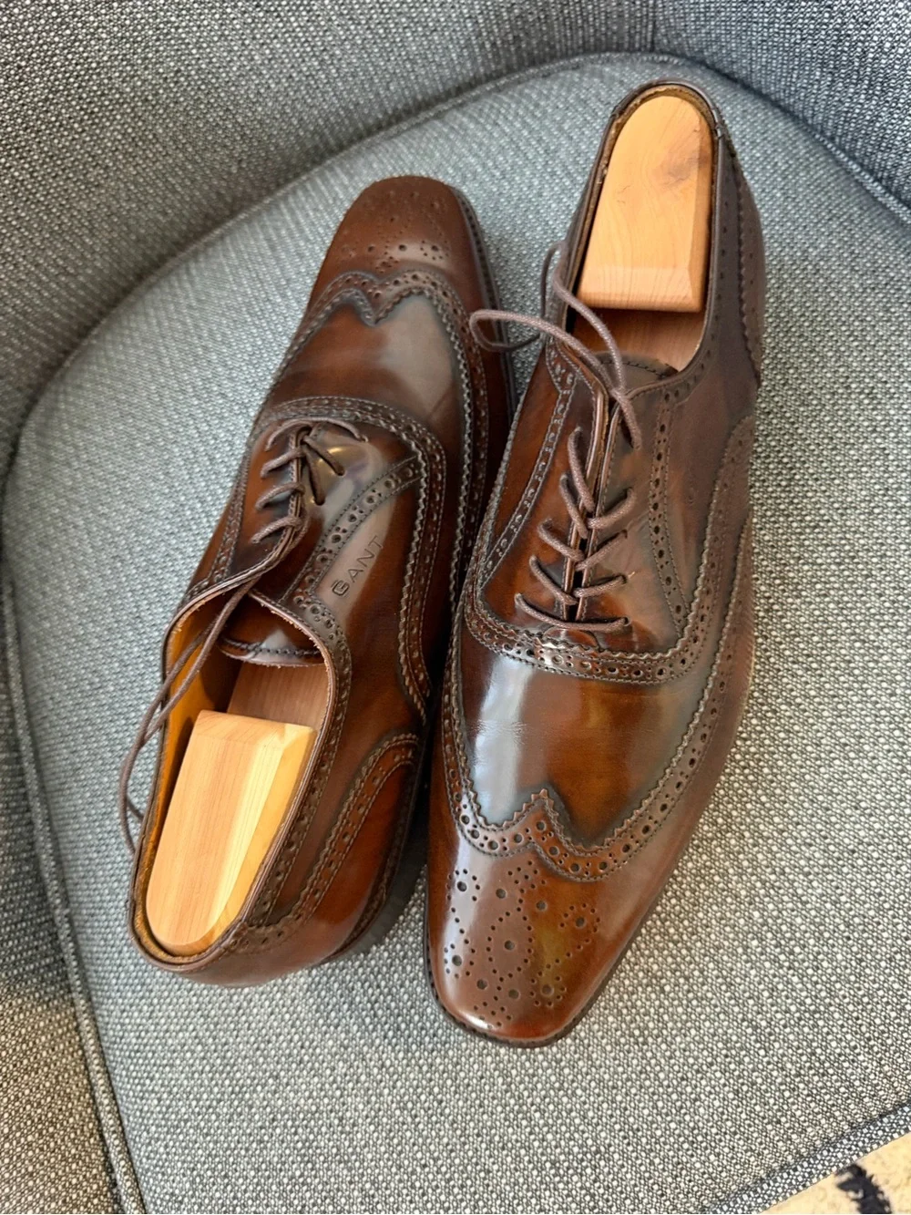 Gant Brown Leather Brogue Derby Shoes